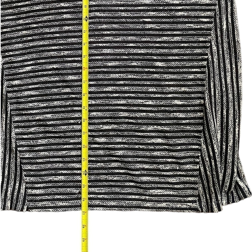 J JILL Women’s long sleeve beige black striped cotton blend textured topSize M - Picture 5 of 9